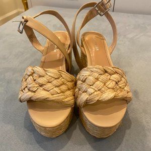 Marc Fisher Raffia Weave Espadrille Wedges